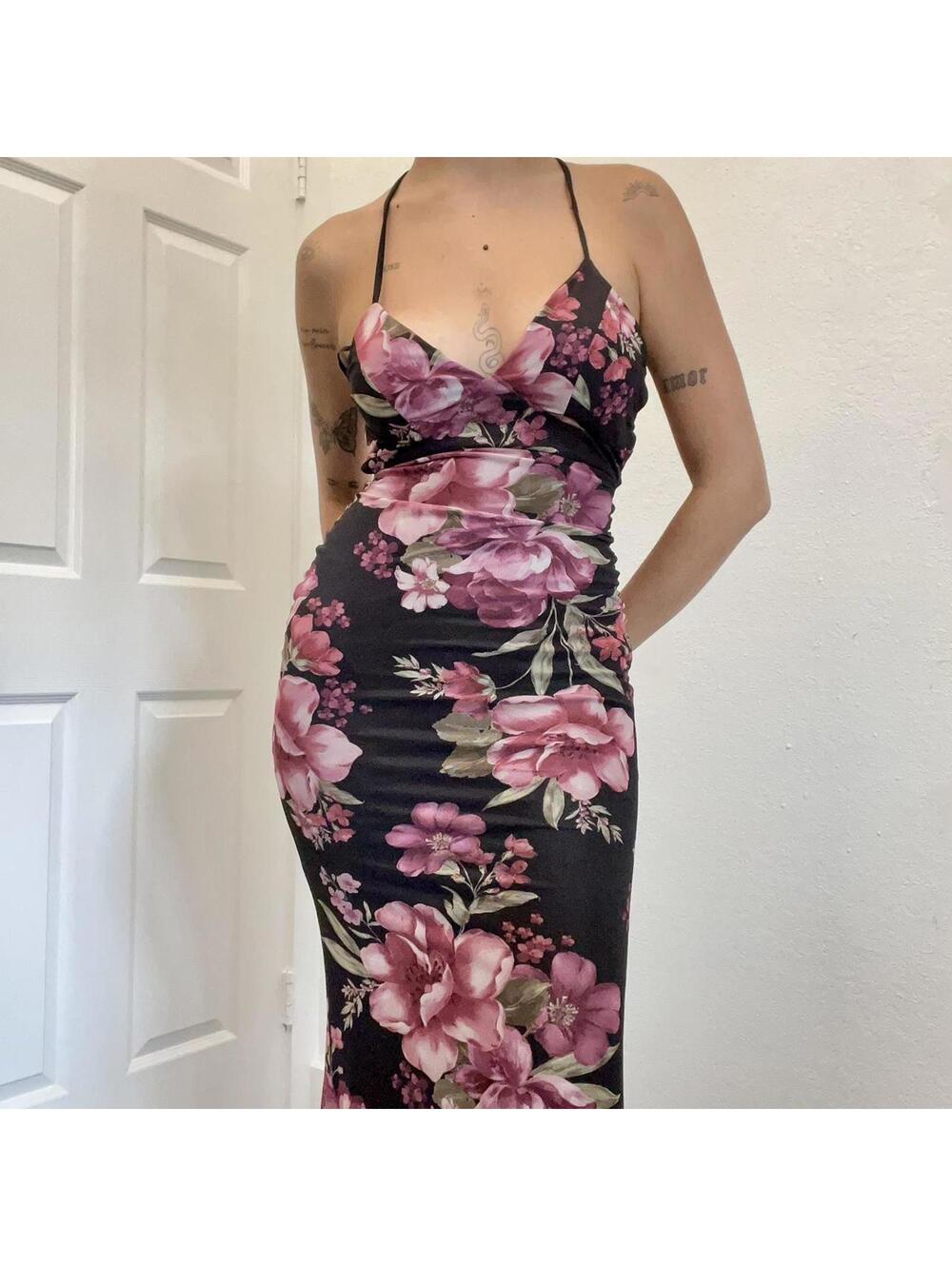 Black Floral Maxi Dress